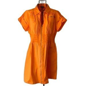 Zenobia | Orange Summer Shirt Dress NWT